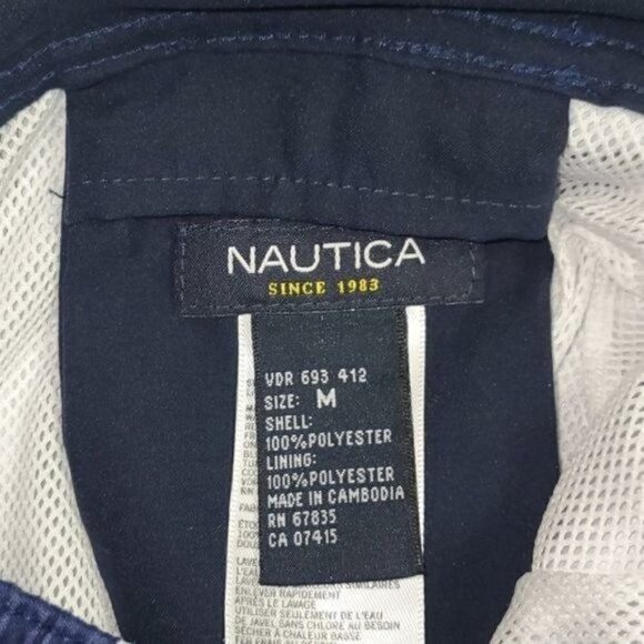 Nautica Graphic Embroidered Logo Swordfish Cinched Pocket Sz. M Swim Trunks - Picture 7 of 10